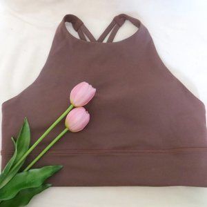 Lululemon Athletica 10 Energy High Neck Long Line Bra DARK OXIDE